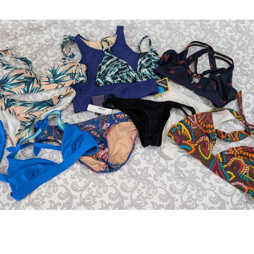 bikini swim bundle, pink, victoria's secret, rcva, tularosa, fabletics, j crew